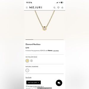 Mejuri, 14k yellow gold, natural diamond necklace